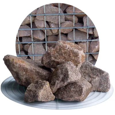Produktbild von Schicker Mineral-Granit Gabionensteine rot 25 kg-32-60mm