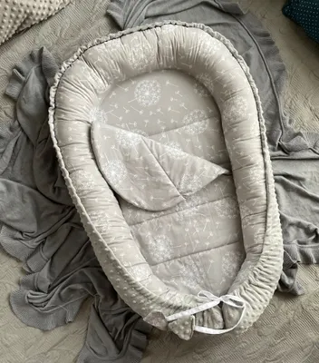Produktbild von PUSTELBLUME Grau/ MINKY grau Babynestchen Unterlage 2 Tlg SET Babynest Wicleklunterlage Reisebett Babydecke Babyausstattung 4 Jarhreszeiten Geschenk