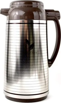 Produktbild von Zojirushi Thermoskanne Edelstahl Vakuum-Flasche - Glasinnenbehälter, Push-Button, Satinleaf, 1L