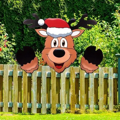 Image de Décoration de Noël d'extérieur - Décoration de Noël en forme de renne - Décoration d'extérieur pour le jardin des fêtes