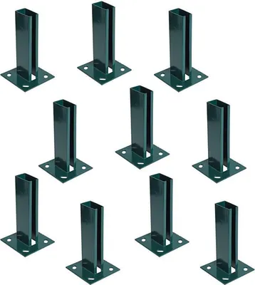 Produktbild von Pfostenträger Aufschraubhülse 10er Set 40x60 mm Doppelstabmatten Zaun Grün