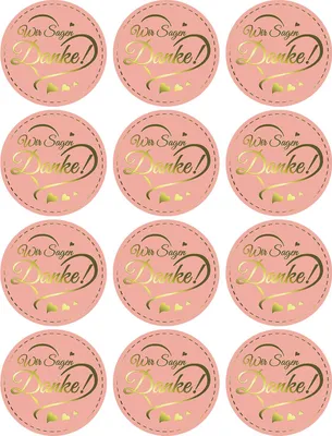 Produktbild von Oblique Unique 12 Sticker Wir sagen Danke! Aufkleber zum Danke sagen für Gastgeschenk Geschenkdeko rosé