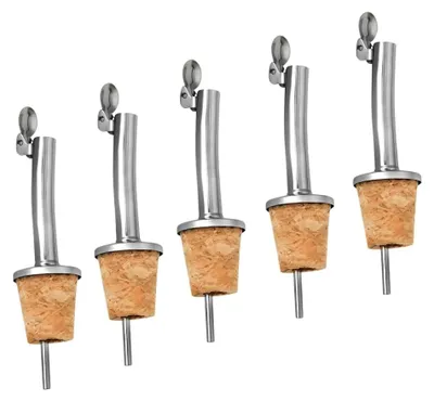 Produktbild von LAYBA Flaschenausgießer mit Naturkork, Braun, 5er-Set