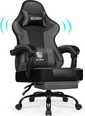 Produktbild von Aiibot Gaming Stuhl Bürostuhl Ergonomisch Schreibtischstuhl Bürostuhl 150 kg mit Fußstütze，Lordosenstütze, Gaming Sessel 90°-170° Wippfunktion