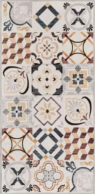 Produktbild von Eingangsteppich mit geometrischem Muster, Kelim-Textur, LYN11 C, Originaldesign