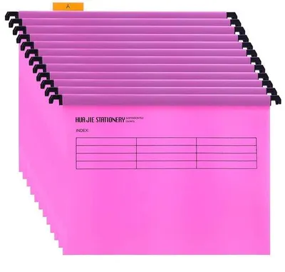 Produktbild von A4 Ordner mit Registerkarten, rosa, 12 Stück, Kunststoff