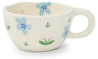 Keramik-Kaffeetasse mit Henkel, 250 ml, blaue Tulpe