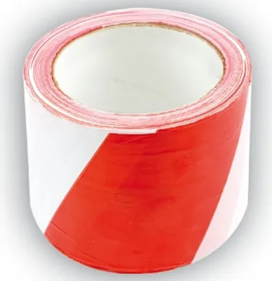 Image de Ruban d'avertissement rouge et blanc 75 mm x 100 m