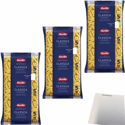 Produktbild von Barilla Tortiglioni No.83 3er Pack (3x5kg Beutel) + usy Block