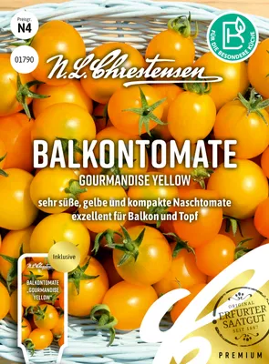 Artikelbild 1 von 'Balkontomate Gourmandise Yellow' aus der Kategorie Kirschtomatensamen
