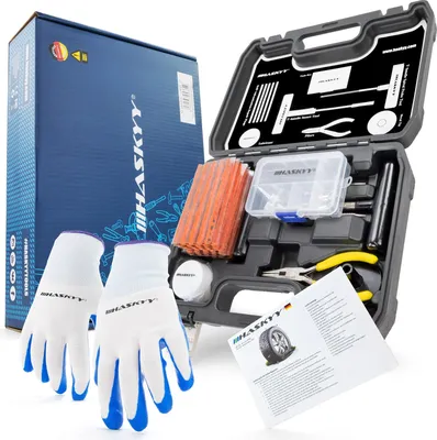 Produktbild von HASKYY®  60tlg. Auto-Reifen-Reparatur-Set Pannenset Flickzeug PKW LKW Motorrad