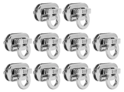 10 Stück Twist-Lock-Verschlüsse für Taschen, DIY, Metall, Silber