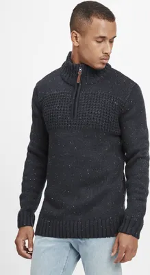 Produktbild von INDICODE IDOslo Herren Strickpullover Troyer Grobstrick Pullover mit Stehkragen