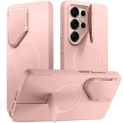 Produktbild von Handyhülle mit Kameraabdeckung für Galaxy S26 Ultra, Tech-Protect Polyamid Aura mit MagSafe, Rosa