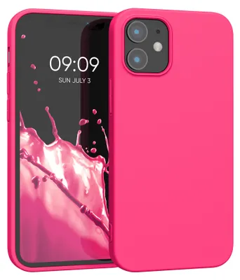 Produktbild von kwmobile Handyhülle für Apple iPhone 12 mini Hülle - TPU Case - Kabelloses Laden - Schutzhülle Cover in Neon Pink