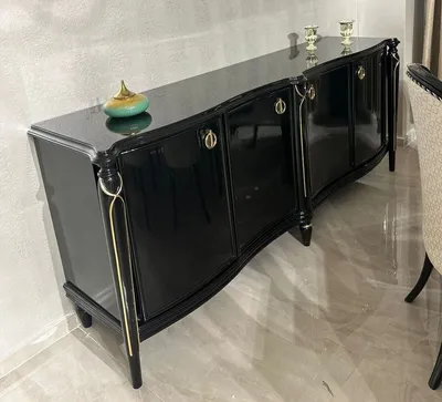Produktbild von Casa Padrino Luxus Barock Sideboard Schwarz / Gold 230 cm - Barock Möbel
