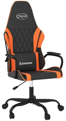 Image de vidaXL Chaise de jeu avec fonction de massage noir et orange similicuir
