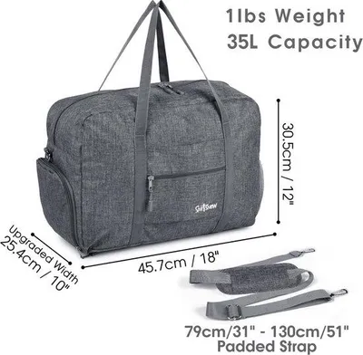 Image de Sac de voyage de sport léger 35 L, gris