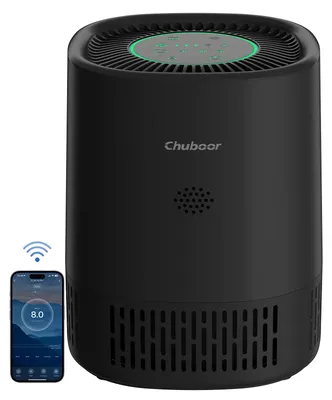 Produktbild von PJ07 Luftreiniger - HEPA Luftreiniger - H13 Filter gegen PM2.5 Staub Pollen Rauch - WLAN App-Steuerung Luftqualitätssensor Ionisator - Leiser 23 dB Schlafmodus - Für 21–30 m² Schlafzimmer - Schwarz WiFi