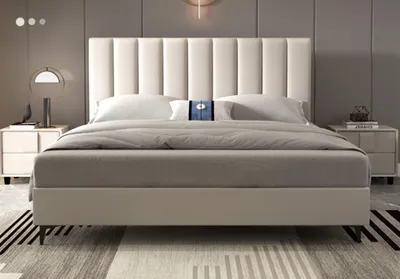 Produktbild von Design Holz Leder Betten 180x200cm Möbel Schlafzimmer Hotel Betten Doppel Bett