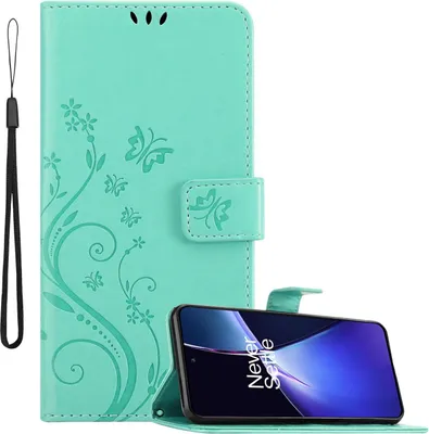 Immagine prodotto di Cadorabo cover per OnePlus CE4 cover in FLORAL TURQUOISE cover protettiva in design floreale con chiusura magnetica, funzione stand e slot per carte Book Case Cover