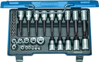 Produktbild von GEDORE 19 TX 20 Schraubendreher-Satz 1/2"+1/4" 34-teilig TX, 6129440