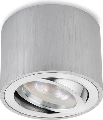 Produktbild von Sweet LED Aufbauspot dimmbar sillber  flach Aufbauspot 5W rund Kaltweiß 230V