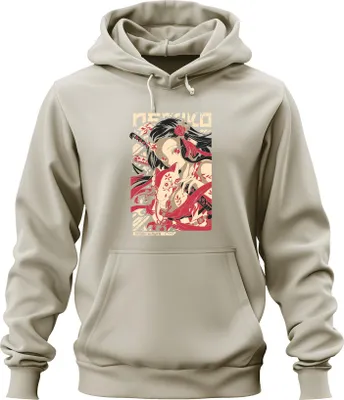 Obrázek produktu pro Demon Slayer Nezuko Kitsune Mask Anime Gift Japan Y2K Streetwear Manga Uni mikina s kapucí Hoodie, Nature, XXL