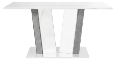 Produktbild von MIRJAN24 Couchtisch Doha 2, Wohnzimmer Kaffeetisch (Farbe: Weiß Hochglanz / Beton)