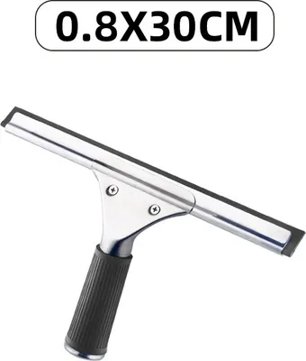 Produktbild von 0.8*30CM Fensterabzieher Profi, Edelstahl Fensterwischer mit Gummilippe, Duschabzieher Schwarz für Dusche,Badezimmer,Spiegel,Glas-Reinigung,Fliesen, Fensterreinigung, Duschabzieher, Fensterreiniger