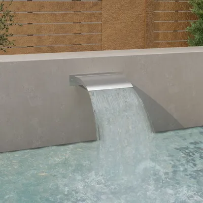 Produktbild von Möbel Pool-Wasserfall Silber 45x9x26 cm Edelstahl - Brunnen 148921