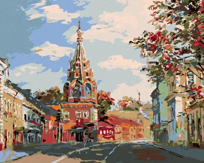 Obrázek produktu pro Zuty - Diamantové malování - KOSTELÍK NA PŘEDMĚSTÍ, 40x50 cm, bez rámu a bez vypnutí plátna