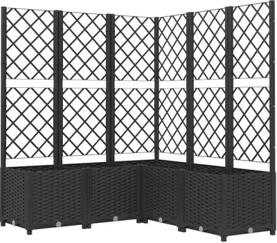 Zdjęcie produktu dla Donica z podporą, czarna, 120x120x136 cm, wykonana z polipropylenu (PP)