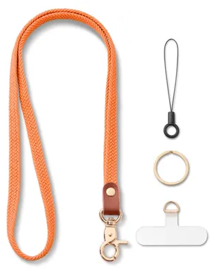 Produktbild von Langes, elastisches Schlüsselband mit Anhänger, orange