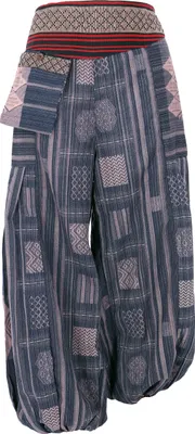 Produktbild von Weite Pluderhose mit Breitem Gewebtem Bund - Blau, Damen, Baumwolle, Hosen
