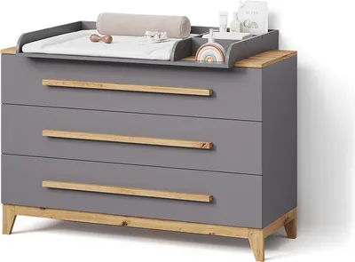 Immagine prodotto di Fasciatoio Livinity Mailo Grigio/Artisan XL con 3 cassetti, Model 59778