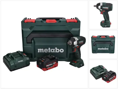 Zdjęcie produktu dla Akumulatorowy klucz udarowy Metabo SSW 18 LT 300 BL 18 V 300 Nm bezszczotkowy + 1x akumulator 5,5 Ah + ładowarka + metaBOX