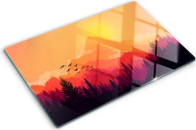Imagen del producto de Cubierta para placa de cocina – Cubierta para placa de inducción – Placa de vidrio protectora – 80x52 cm – Placas de vidrio protectoras para cocina – Vidrio templado – Paisaje de montaña