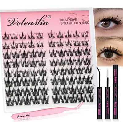 Obrázok produktu pre Sada rias Manga Lash Clusters, tvar C, 80 kusov, dĺžka 10-14 mm, na predlžovanie rias