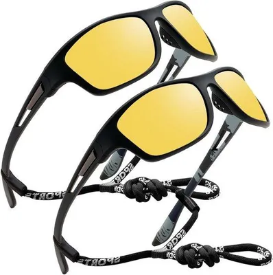 Zdjęcie produktu dla Okulary przeciwsłoneczne polaryzacyjne - okulary poprawiające widoczność w nocy - do jazdy samochodem - ochrona UV400 - uniseks - czarne