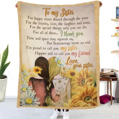 Produktbild von Geschenkdecke für Schwester - Freundschaft und Liebe - 150x200 cm