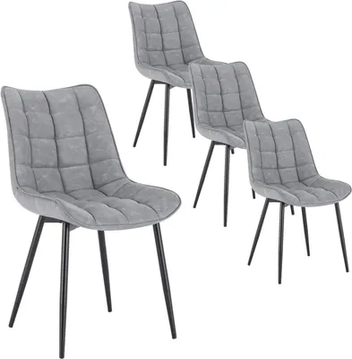 Zdjęcie produktu dla Krzesła do jadalni - Krzesła biurowe - Krzesła do makijażu - Zestaw 4 krzeseł - Ergonomiczna konstrukcja - Metalowe nogi