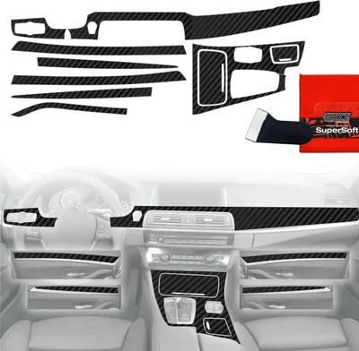 Immagine prodotto di Pellicole protettive 8in1 Grizz Protector per console centrale e cruscotto - BMW Serie 5 F10 (2012-2017) Effetto carbonio opaco, anti-impronta