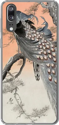 Produktbild von MuchoWow® Handyhülle Schutzhülle Hülle für Telefoonhoesje Huawei P20 Pfauenfedern - Pfau - Vintage Silikon Softcase Handy Hülle - Hardcover