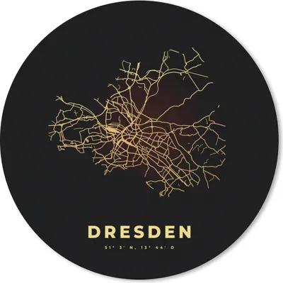 Produktbild von MuchoWow® Mauspad Mousepad Dresden - Karte - Gold - Stadtplan 40x40 cm - Mousepads - Maus Mat - Pad - Mausunterlage - Schreibtisch Accessoires