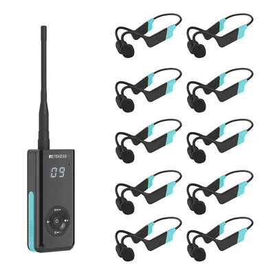 Produktbild von Retekess TT120 Schwimmtrainer-Kommunikator, IP68 Wasserdichte Schwimmkopfhörer, Knochenleitung, 120 m, für Schwimmtraining (1 Sender, 10Empfänger)