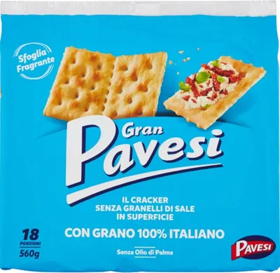 Zdjęcie produktu dla Gran Pavesi Senza Granelli560g włoskie krakersy bez ziaren soli
