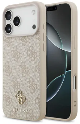 Image de Coque pour iPhone 18 Pro Max / 17 Pro Max, Guess, modèle 4G Small Classic Logo, couleur rose, compatible MagSafe