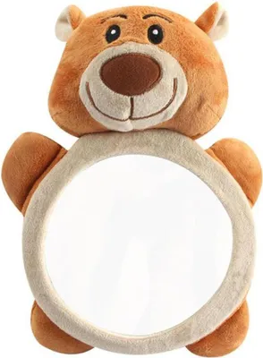 Image de Rétroviseur bébé pour voiture - Design ours, miroir de sécurité pour siège enfant dos à la route - Pour les parents, la sécurité des enfants & les passagers