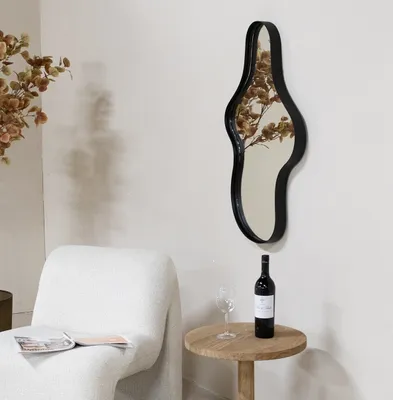 Productafbeelding van Spiegel Dory Organisch Zwart 90cm - Giga Meubel